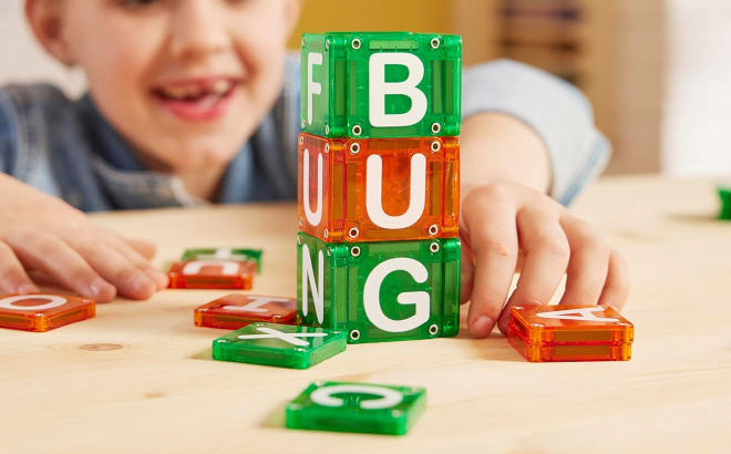 Magna Tiles Learn Letters 56 Piece Magnetic Construction Set