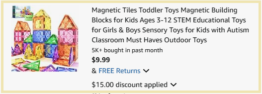 Magnetic Tiles 32 Piece Set Checkout Summary
