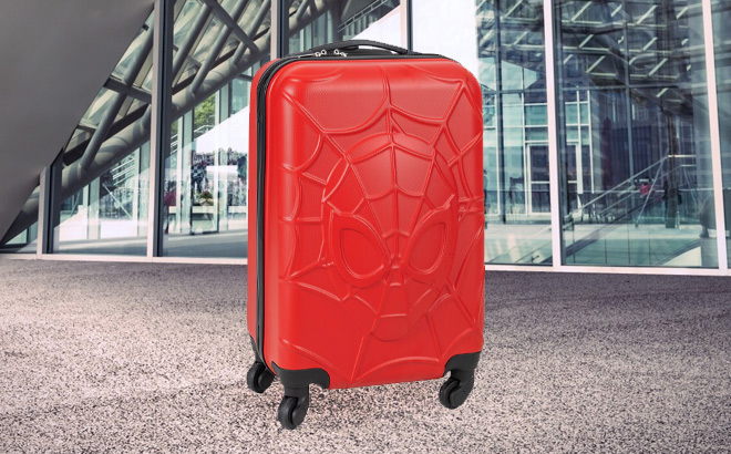 Marvel Spiderman Kids Embossed Luggage on the Floor