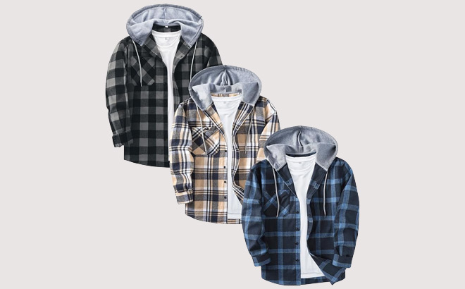 Mens Flannel Shirt 3 Pack