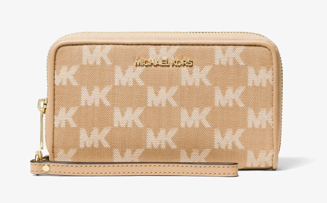 Michael Kors Jet Set Travel Large Logo Jacquard Denim Smartphone Wallet