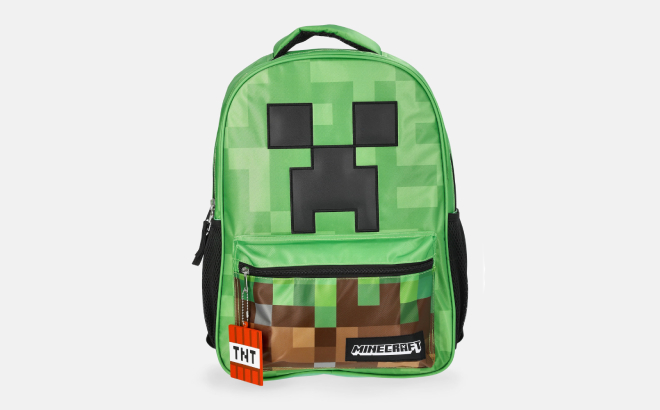 Minecraft Boys 17 Creeper Big Face Backpack