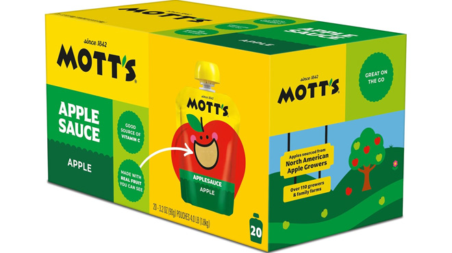 Motts Applesauce Clear Pouch 20 Pack Box