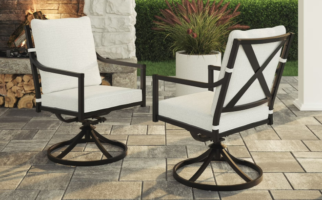 My Texas House Cambria Swivel Outdoor Dining Chair 2 Pack My Texas House Cambria Swivel Outdoor Dining Chair 2 Pack
