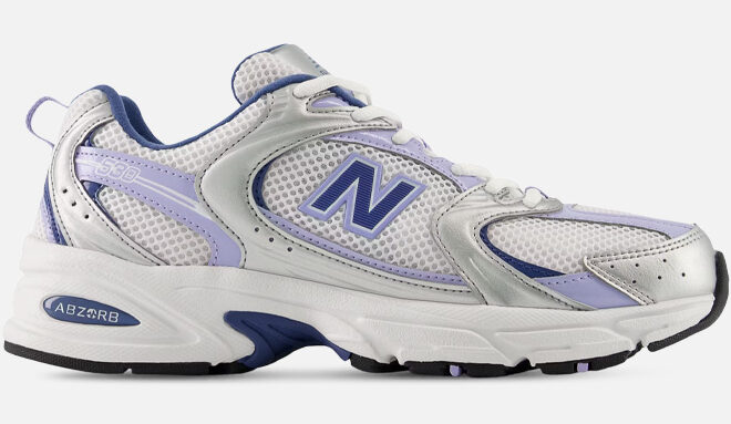 New Balance 530 Shoes in Daybreak and Silver Metallic New Balance 530 Shoes in Daybreak and Silver Metallic