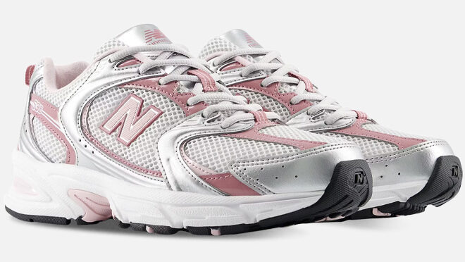 New Balance 530 Shoes in Pink and Silver New Balance 530 Shoes in Pink and Silver