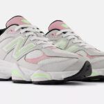 New Balance 9060 Shoes in Grey Matter with Pink Taffy