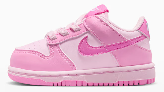 Nike Dunk Low Toddler Shoe in Pink Rise Nike Dunk Low Toddler Shoe in Pink Rise