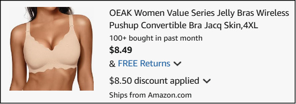 OEAK Womens Jelly Bra Checkout