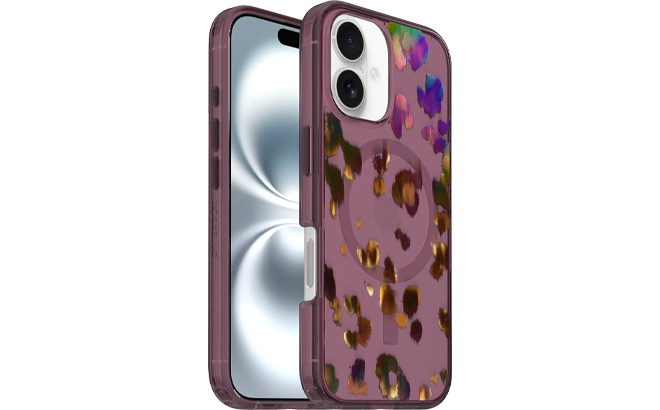 OtterBox iPhone 16 Symmetry Series Clear Case in Leopard Shift Pink OtterBox iPhone 16 Symmetry Series Clear Case in Leopard Shift Pink