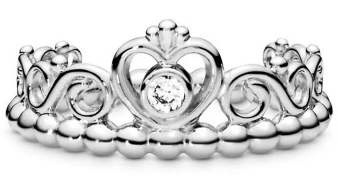 Pandora Cubic Zirconia Moments Princess Tiara Crown Ring Pandora Cubic Zirconia Moments Princess Tiara Crown Ring