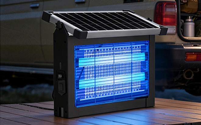 Rechargeable Mosquito Zapper with Solar Panel Sensor