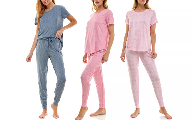 Roudelain Printed Top Jogger Pajama Set