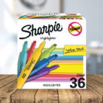 Sharpie Tank Highlighters 36 Count on the Table