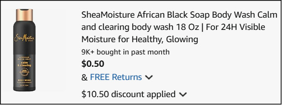 SheaMoisture African Black Soap Body Wash Checkout