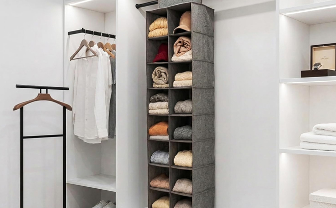 Simplify 16 Pocket Shoe Organizer in Grey Simplify 16 Pocket Shoe Organizer in Grey