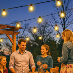 Solar Powered String Lights 25 ft Hanging in the Yard