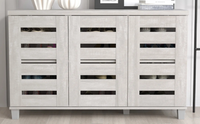 Steelside Millan 16 Pair Shoe Storage Cabinet