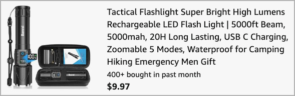 Tactical LED Flash Light at Checkout Tactical LED Flash Light at Checkout