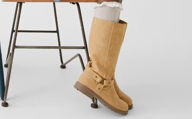 The Childrens Place Girls Tall Moto Boots The Childrens Place Girls Tall Moto Boots