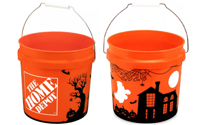 The Home Depot 2 Gallon Orange Halloween Bucket The Home Depot 2 Gallon Orange Halloween Bucket