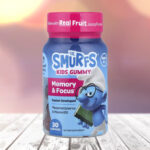 The Smurfs Kids Gummies 30 Count on the Table