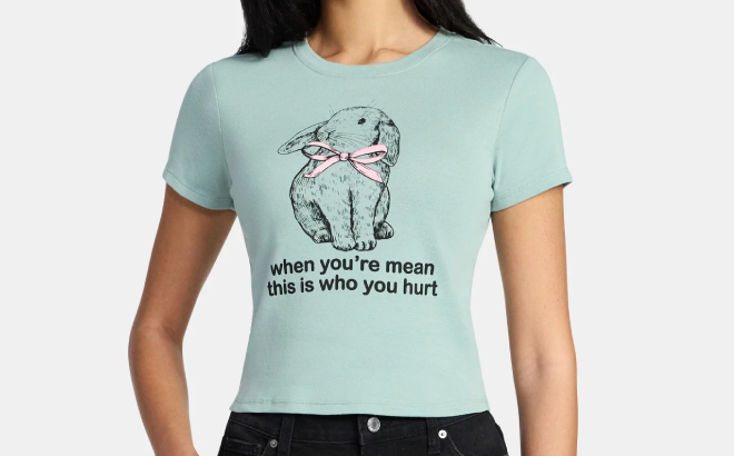 This Is Who You Hurt Womens Graphic Cropped Baby Tee This Is Who You Hurt Womens Graphic Cropped Baby Tee