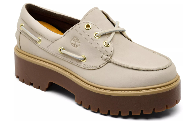 Timberland Womens Stone Street Platform Boat Shoes