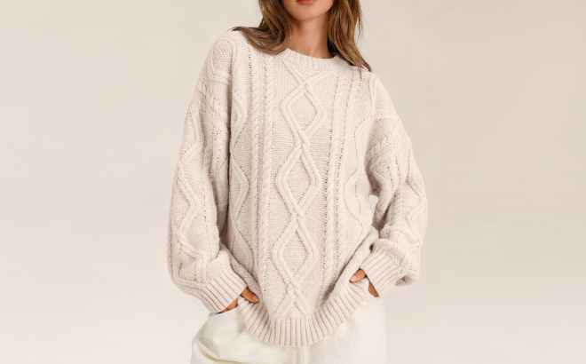 Trendy Queen Oversized Cable Knit Sweater Trendy Queen Oversized Cable Knit Sweater