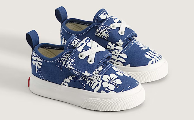 VANS Toddler Authentic Elastic V Shoes in Blue
