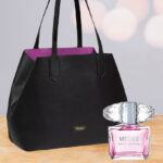 Versace 2 Piece Bright Crystal EDT Summer Set with Tote Bag on the Table