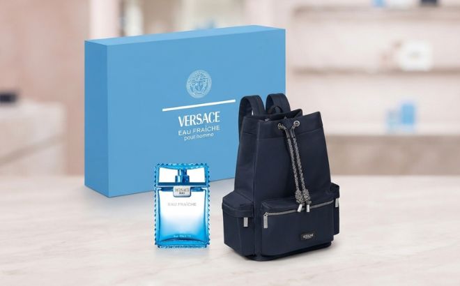 Versace 2 Piece Man Eau Fraiche Eau de Toilette Summer Set with Backpack