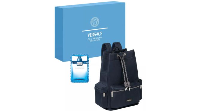 Versace 2 Piece Man Fraiche Eau de Toilette Summer Set with Backpack