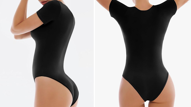 Walifrey Short Sleeve Bodysuit in Black Walifrey Short Sleeve Bodysuit in Black