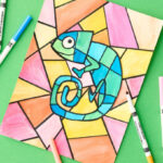 Watercolor Chameleon Painting
