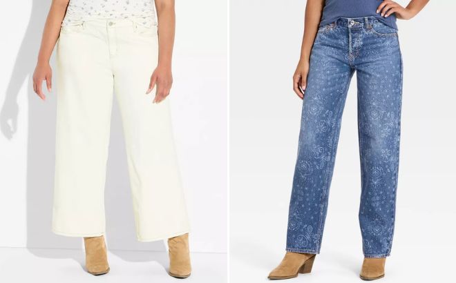 Wild Fable Womens Low Rise Baggy Leg Jeans and Universal Thread Womens Low Rise Bandana Baggy Jeans Wild Fable Womens Low Rise Baggy Leg Jeans and Universal Thread Womens Low Rise Bandana Baggy Jeans