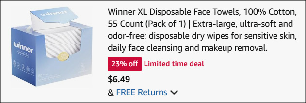 Winner 55 Count XL Disposable Face Towels Checkout Winner 55 Count XL Disposable Face Towels Checkout