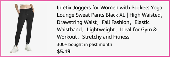 Womens Joggers Cart Screen