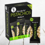 Wonderful Pistachios 9 Pack Snacks on the Table