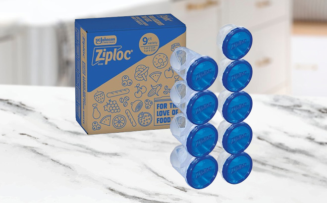 Ziploc Twist n Loc Food Storage Containers Variety Pack 9 Count on the Table Ziploc Twist n Loc Food Storage Containers Variety Pack 9 Count on the Table