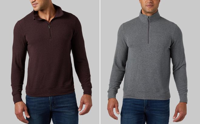 32 Degrees Mens Sweater Knit Zip Top 32 Degrees Mens Sweater Knit Zip Top