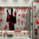 67PCS Bloody Halloween Decor Handprint Halloween Window Clings for Home