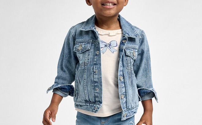 A Kid Wear The Childrens Place Toddler Girls Denim Jacket