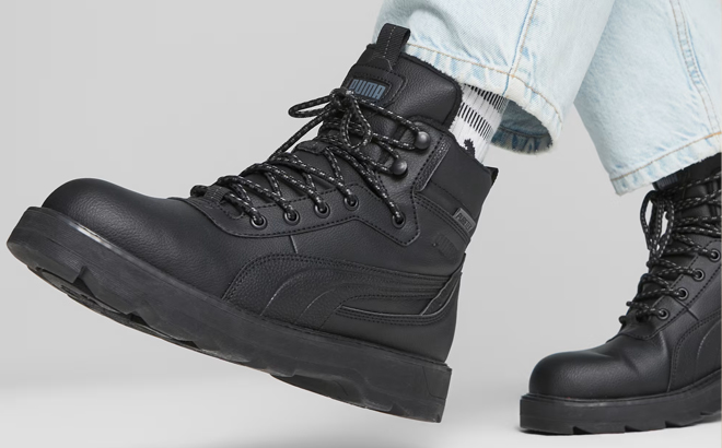 A Man Wearing Puma Desierto v3 Puretex Waterproof Boots A Man Wearing Puma Desierto v3 Puretex Waterproof Boots