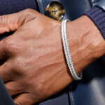 A Man Wearing Radiance by Absolute Double Row Stretch Bracelet