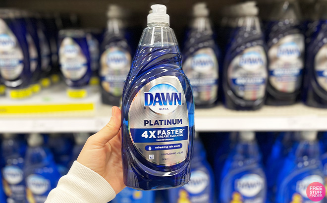 A Person Holding Dawn Platinum Dish Soap A Person Holding Dawn Platinum Dish Soap