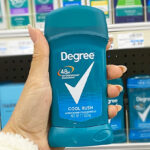 A Person Holding Degree Deodorant Stick in Cool Rush Scent