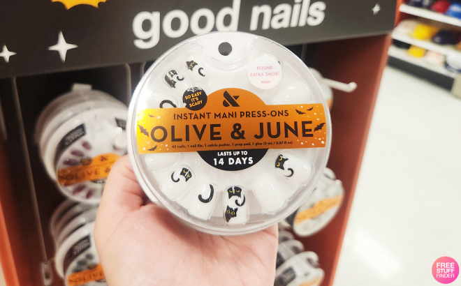 A Person Holding Olive June Its Purrfection Press On Fake Nails