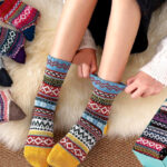 A Woman Wearing ICEIVY Wool Socks