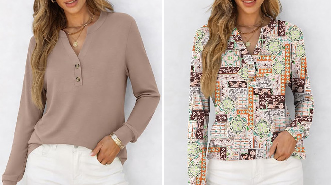 ANRABESS Womens Long Sleeve Henley Tops ANRABESS Womens Long Sleeve Henley Tops